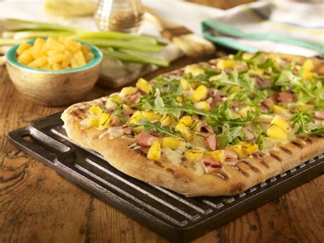 Grilled Pizza With Canadian Bacon And Charred Pineapple Image Grilled