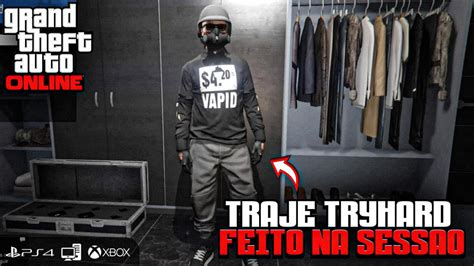 GTA ONLINE TRAJE MOD TRYHARD INSANO FEITO NA SESSÃO PASSO A PASSO