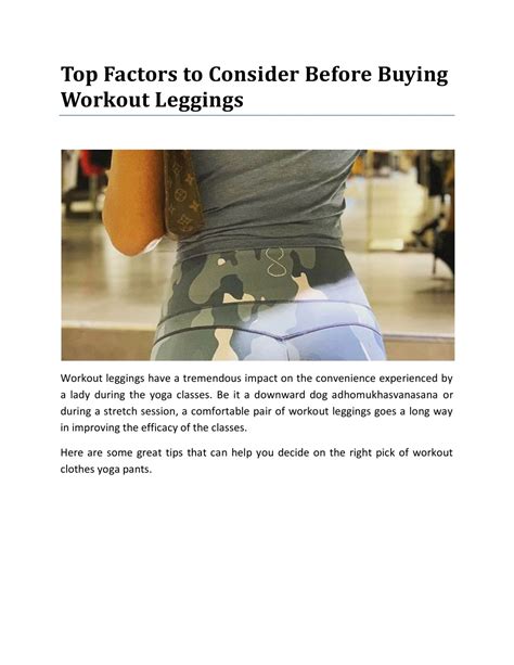 Ppt Top Factors To Consider Before Buying Workout Leggings Powerpoint