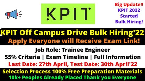 KPIT Technologies Off Campus Drive 2022 For Trainee Engineer Salary 6