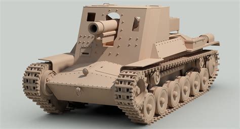 Type 4 Ho Ro Self Propelled Gun 3d Model 179 3ds Fbx Max Obj