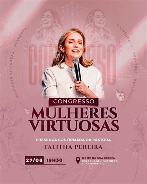 Congresso Mulheres Virtuosas Social Media PSD Editável download