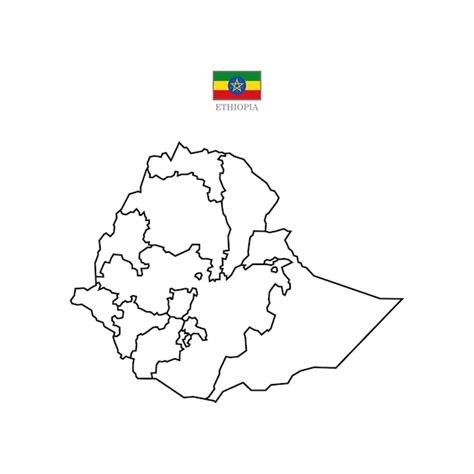 Premium Vector Ethiopia Contour Map Background With States Ethiopia