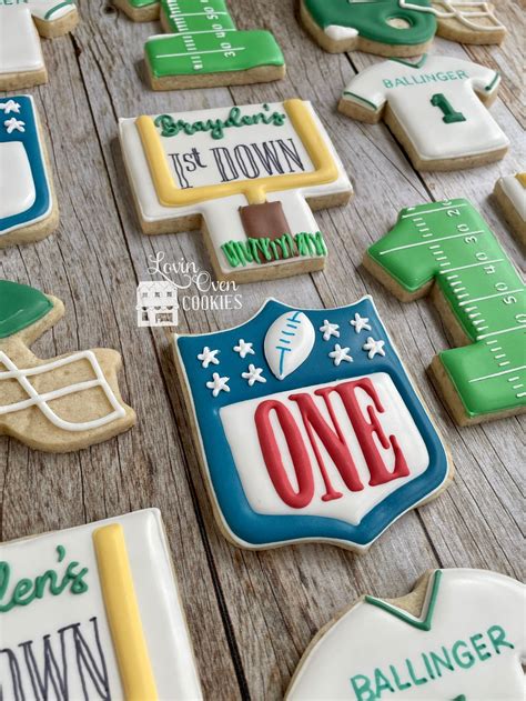 Football Themed Decorated Sugar Cookies Birthday Party 1 Etsy