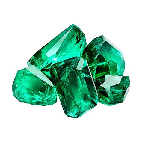 Ai Generated Magnificent Emeralds Isolated On Transparent Background