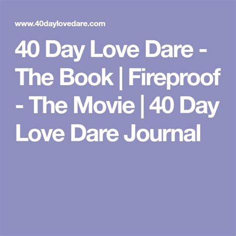 40 Day Love Dare The Book Fireproof The Movie 40 Day Love Dare