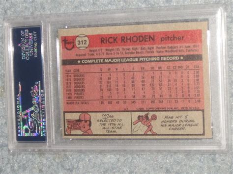 Topps Baseball Rick Rhoden Psa Gem Mint Ebay