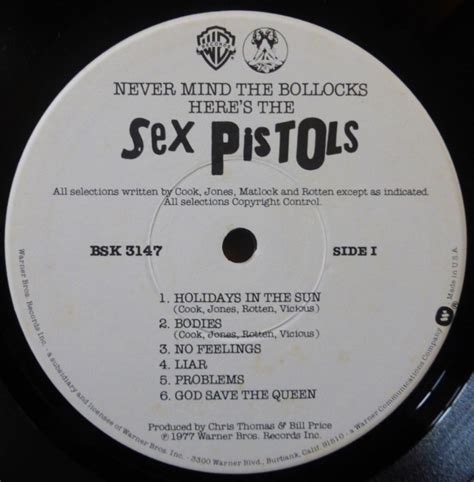 Sex Pistols Never Mind The Bollocks Heres The Sex Pistols Orig Sub