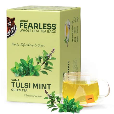 Fearless Tulsi Mint Green Tea Bags 25 Pcs With Organic Vana Tulsi