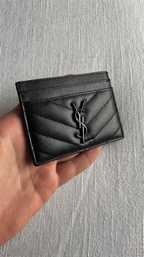 Saint Laurent Paris Cassandre MatelassÉ Card Case In Grain De Poudre Leather Grailed