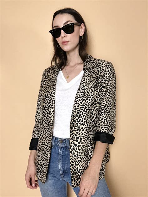 Vintage Leopard Print Blazer