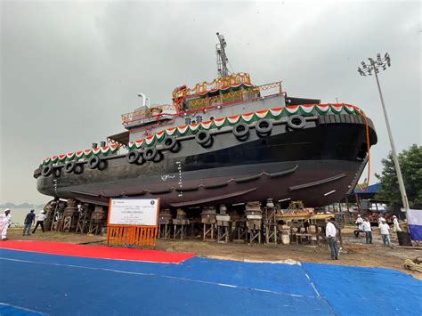 Launch Of 25T Bollard Pull Tug Ashva Yard 337 India Strategic