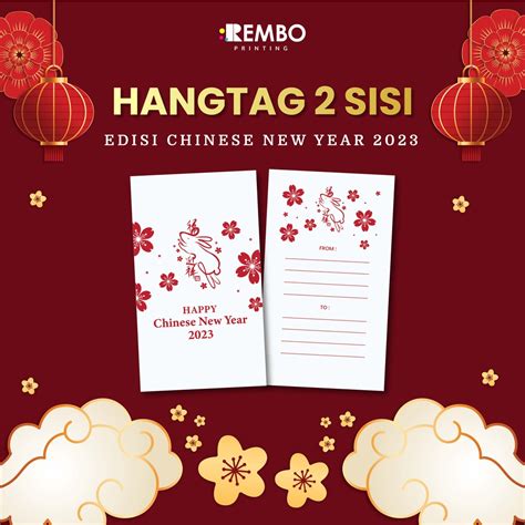 Jual Hang Tag Baju 2 Sisi Edisi Imlek CNY Chinese New Year Label Baju