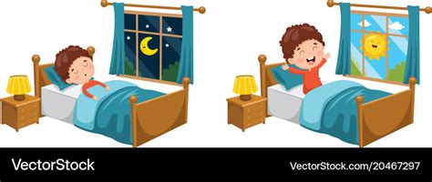 Sleeping And Waking Up Royalty Free Vector Image