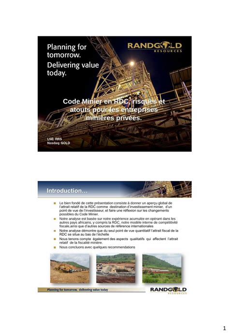 PDF Code Minier En RDC Risques Et Randgold Resources Of 1