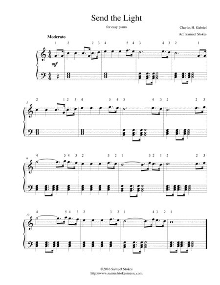 Send The Light For Easy Piano Arr Samuel Stokes By Charles H