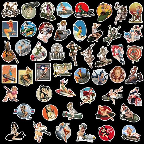 50pcs Per Pack Sexy Giris Cool Girls Pin Up Sticker Graffiti Stickers