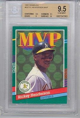 1991 Donruss Rickey Henderson HOF MVP 387 BGS9 5 BGS EBay