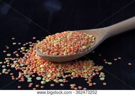 Red Lentils Wooden Image Photo Free Trial Bigstock