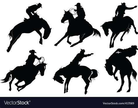 Rodeo silhouette Royalty Free Vector Image - VectorStock