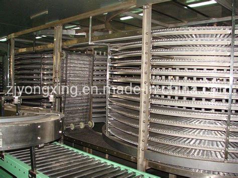 Spiral Pastry Cooling Conveyor Tower Spiral Freezer And Chiller For