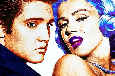 Elvis Presley And Marilyn Monroe Painting By Studio Fine Art America