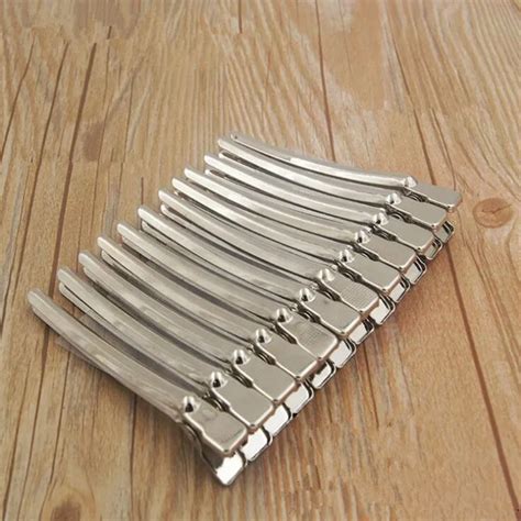 Aliexpress Buy 12 Pcs Lot Alligator Hair Clips Silver Flat Metal