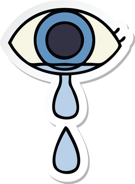 Sticker Of A Cute Cartoon Crying Eye 39907074 Png