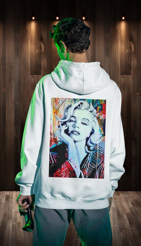 Marylin Monroe With Cigarette Unisex Weißer Hoodie