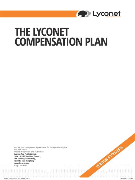 Mo-En Lyconet Compensation Plan 2018 07 PDF | PDF | Service Industries ...