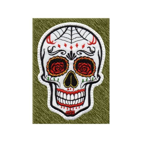 Parche bordado calavera mexicana telaraña custom13