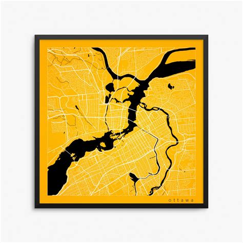 Ottawa Street Map Ottawa Canada Modern Art Print Ottawa