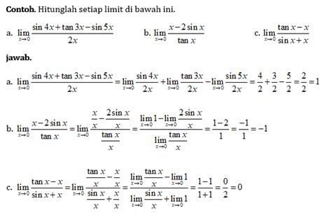 Tentang Matematika Menggunakan Rumus Dasar Limit Fungsi Trigonometri Cara Ringkas