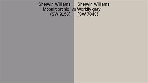 Sherwin Williams Moonlit Orchid Vs Worldly Gray Side By Side Comparison