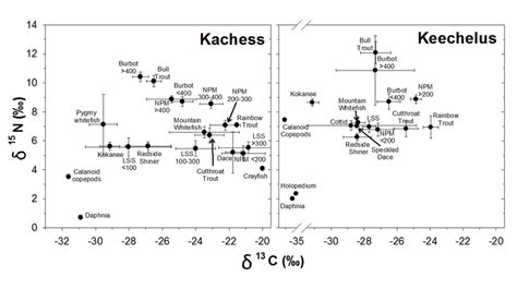 Mean δ 13 C And δ 15 N Signatures For Different Species And Download Scientific Diagram