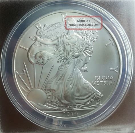 2014 S Us Silver Eagle First Day Of Issue Anacs Ms 70