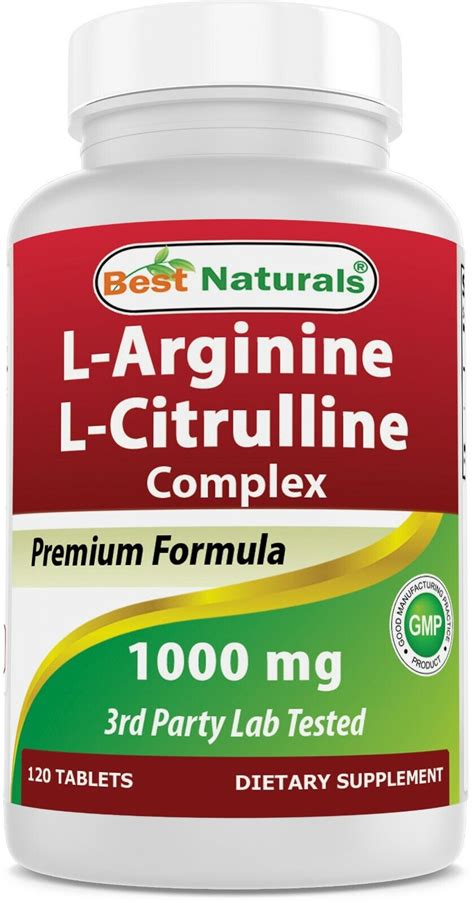 Best Naturals L Arginine L Citruline Complex 1000 Mg 120 Tablets