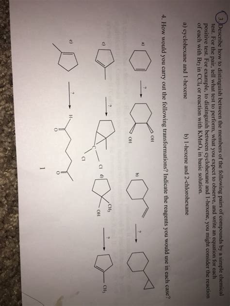 Solved Describe How To Distinguish Between The Members Of Chegg