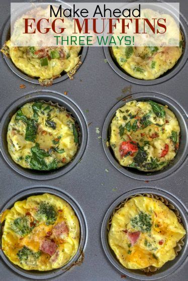 Make Ahead Egg Muffins 3 Ways With Peanut Butter On Top