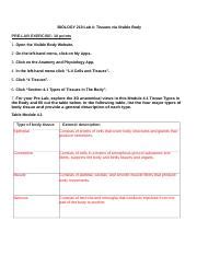 BIO 210 Lab 4 The Tissues Docx BIOLOGY 210 Lab 4 Tissues Via