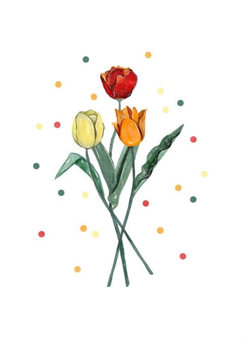 Grußkarte Viel Glück Tulpen