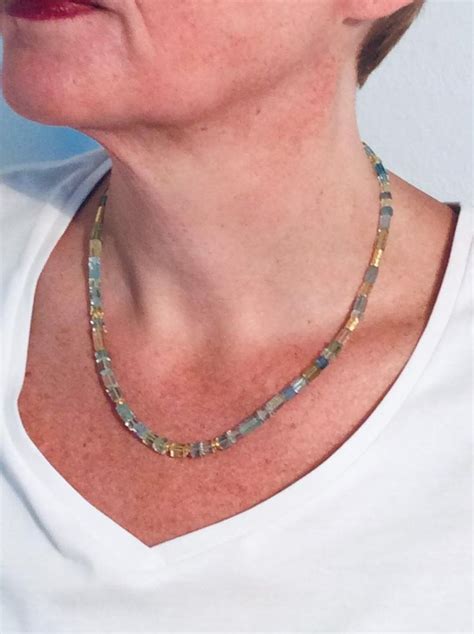 Aquamarin Kette Gold Etsy De Chain Necklace Necklace Chain