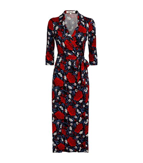 Womens DVF Diane Von Furstenberg Multi Floral Abigail Wrap Dress