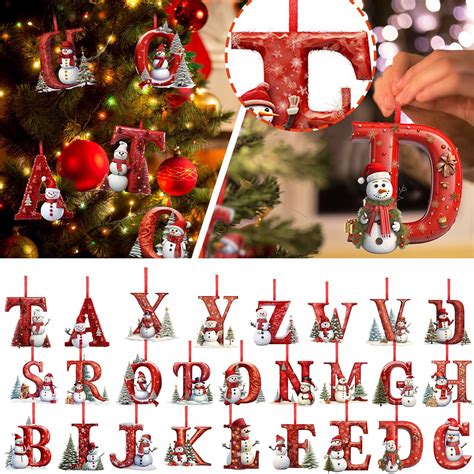 Alphabet Letters Christmas Ornamentchristmas Letters Ornaments A To Z