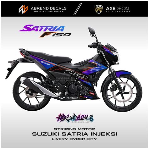 Jual Striping Satria Injeksi Livery Cyber City Racing Stiker Motor