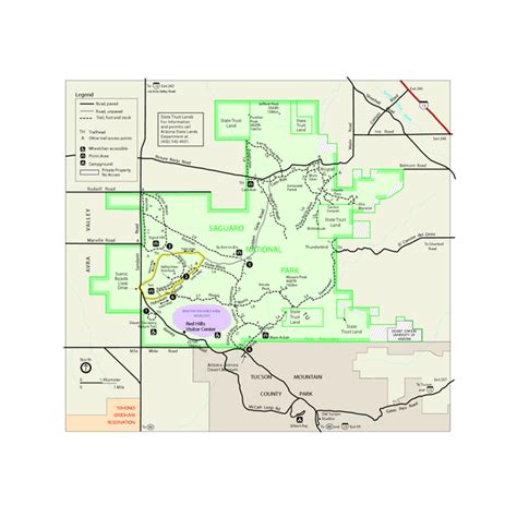 Saguaro National Park Official Park Map - Saguaro National Park • mappery