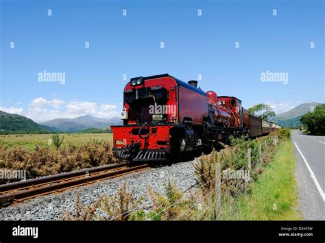 Steam Train On The Welsh Highland Railway Which Runs From Caernarfon To