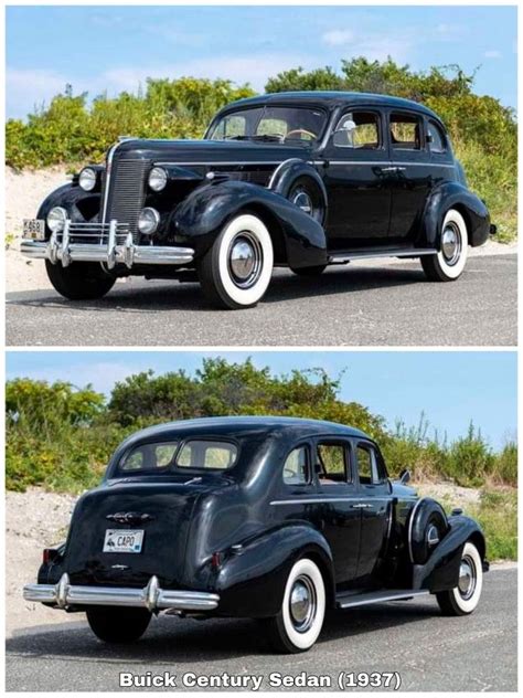 An Old Black Car Parked On The Side Of A Road Next To Another Classic Car