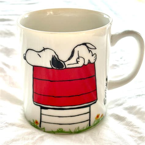 Vintage Snoopy I Think Im Allergic To Morning Coffee Cupmug 1958 Ebay