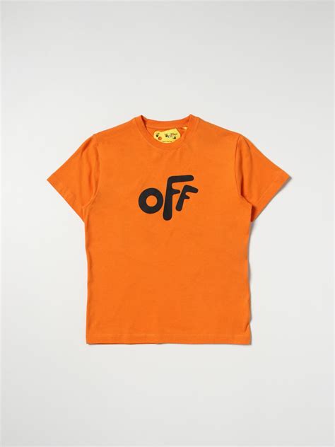 Off White Camiseta Para Ni O Naranja Camiseta Off White